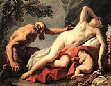Sebastiano Ricci Famous Paintings - Venus and Satyr